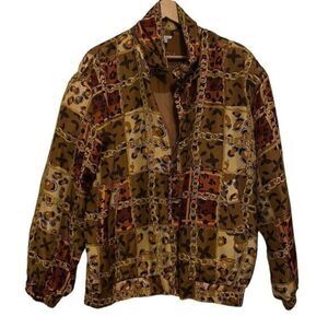 FUDA INTERNATIONAL vintage 100% silk bomber jacket large